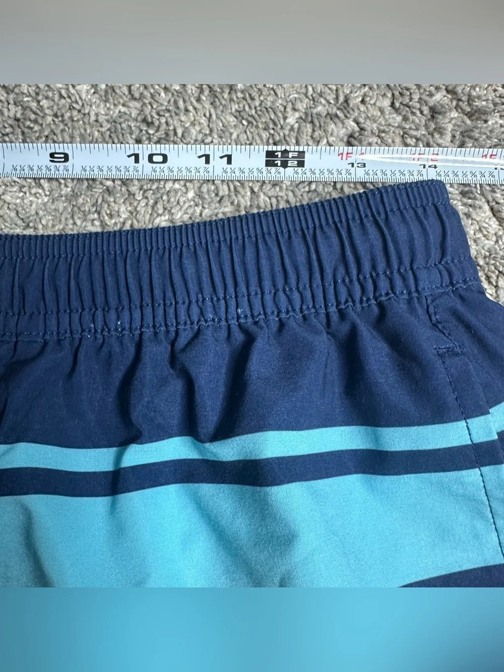 Chubbies Lined Classic Swim Trunk blue striped Medium 5.5” bold colorful shorts